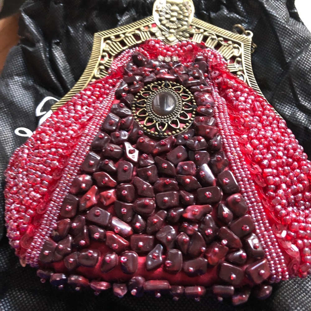 Red Art Deco 1920’s Sequin handbag